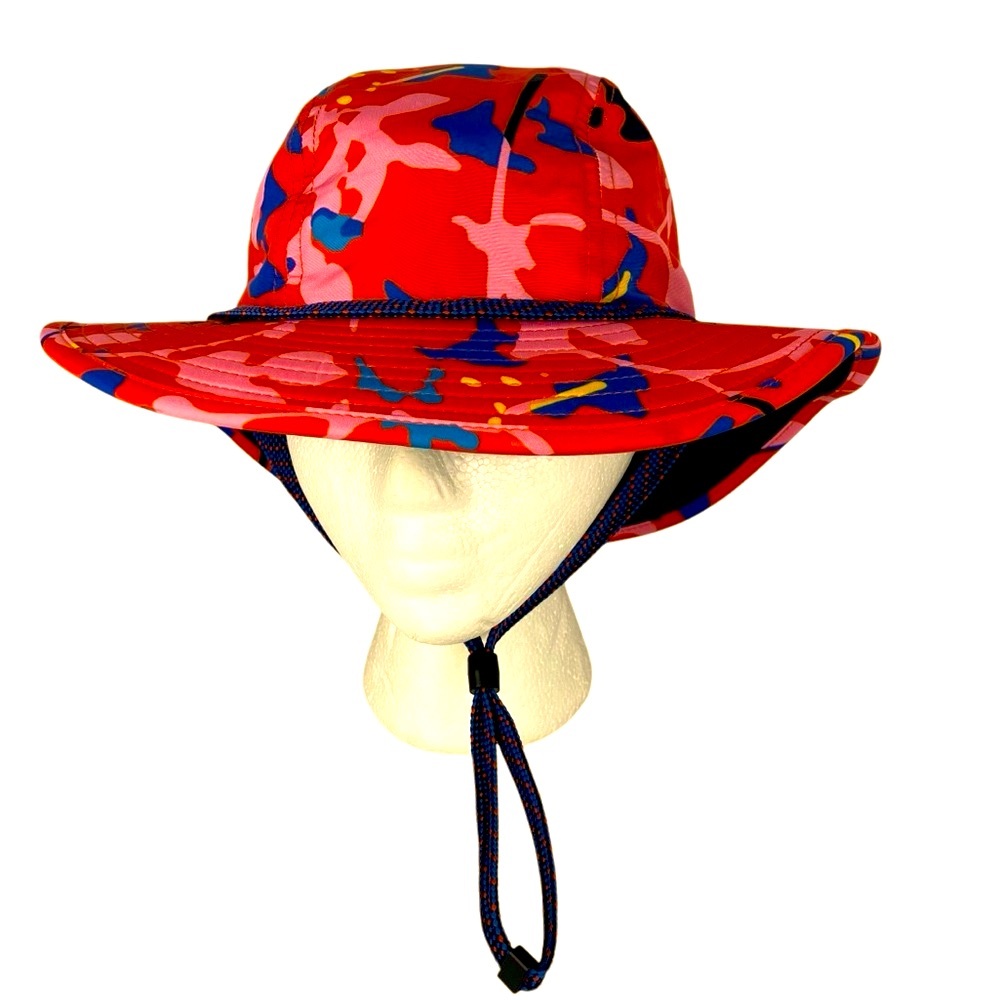 REI Co-op Paddler Hat Youth Size 7-14 Years Red Orange Artsy Packable